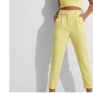 Express Lemon Yellow Cropped Ankle Trousers